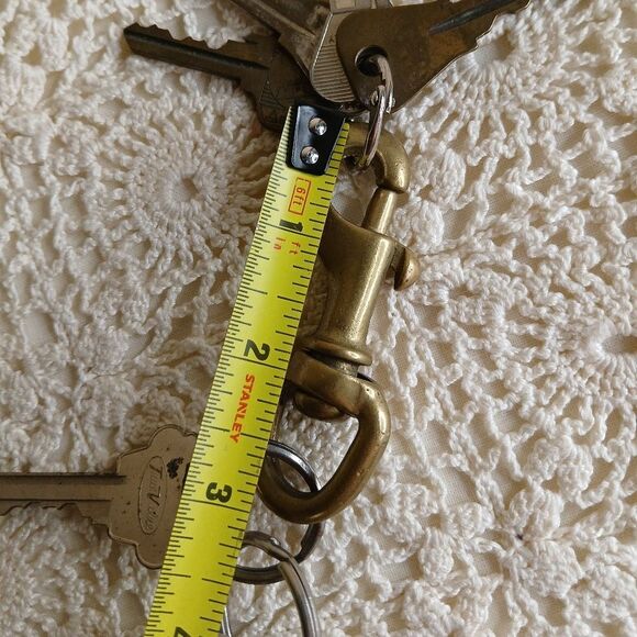 Vintage 3" Solid Brass Heavy Swivel Lobster Hook Spring Clasp with KEYS - Picture 4 of 11